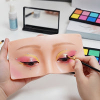 Reusable Makeup Practice Panel with Eyes Easy to Clean Makeup Practice Board Realistic Washable for Beginners, Students, Cosmetology Training