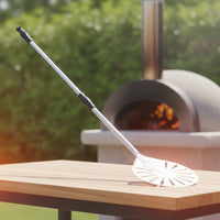 9-Inch Perforated Pizza Peel Lightweight Stainless Steel Pizza Peel Metal Kitchen Tool Long-Lasting for Home Bakers, Outdoor Oven