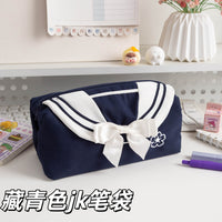 新款JK蝴蝶结笔袋高颜值大容量水手服站立式学生专用文具收纳袋