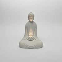 Zen Statue with LED Minimalist Garden Ornament Textured for Tabletop, Gardeners