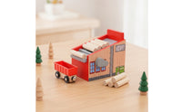 Loading Machine Wooden Toy with Wagon Compatible Railway Accessory for Kids, Young Children, Playroom