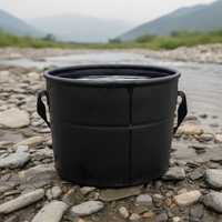 Portable Folding Water Bucket for Camping Fishing and Outdoor Activities, Large Capacity PVC Storage Container