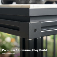 3 Pieces Aluminum Alloy Frame Bonsai Display Table Chinese Design Heavy Duty Plant Riser Sturdy Construction Pedestal Plant Holder High Load Capacity for Outdoor, Indoor, Balcony, Living Room