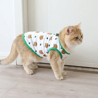 Small Dog Vest and Cat Vest Tank Top, Polyester Thin Pet Vest with Fruit Print, Anti-Shedding Dog Vest for Ragdoll and British Shorthair Cats