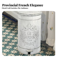 Pedal Trash Can Distressed Finish Garden Container Hands-No-Touch