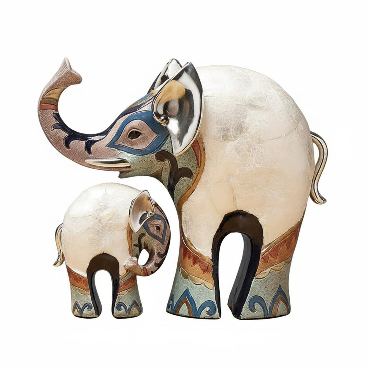 Resin Elephant Statues Light Luxury Tabletop Sculptures Retro Design House Decoration for Study, Entryway