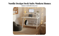 Simple Computer Desk Minimalist and Design Simple Writing Desk Space-Saving Adjustable for Telecommuting Workers, Professionals