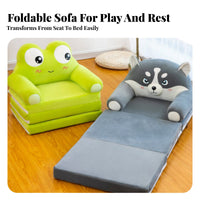 Cute Cartoon Designs creatureShaped Flipflip Sofa Foldable Design Convertible Foam Lounger Soft and Comfortable children's Furniture Ultra-Soft Material for Toddlers, Preschoolers, Parents, Playroom, Nursery, Rest Time, Reading Nook