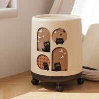 Household Trash Can with Lid, High Appearance, Wastebasket for Bedroom and Living Room, with Wheels, Convenient, Multifunctional, Large