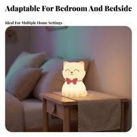 Bedside Silicone Cat Night Light Lighting Timer