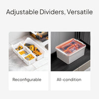 Tiered Tool Box Set, Plastic Storage Organizer, Transparent
