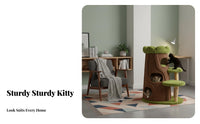 Sisal Scratching Post Multi-Level Feline Tree Allallall-All-Integrated Tree-Shaped Feline Structure Cozy Condos Pet Furniture Soft Fabric Perches for Felines, Kittens, Apartments, Indoors, Living Room, Home