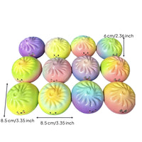 12 Pieces Stress Relief Bao Bun Squishy Sensory Bun Squishy Satisfying PU Press Toy Compact for Students