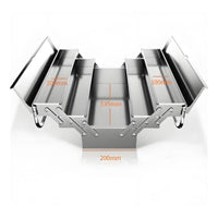 3-Tier Folding Tool Chest Rust-Proof Stainless Steel Tool Box for Electricians