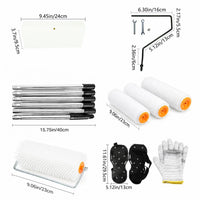 Floor Paint Tool Kit with Self-Leveling De-Foaming Gear Roller and Anti-Slip Spiked Shoes