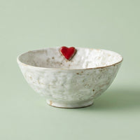 Retro Ceramic Bowl, 6-inch Heart Shape