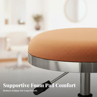 Effortless Rolling Casters Adjustable Swivel Stool with Wheels Thick Padded Cushion Adjustable Drafting Stool with Backrest Strong Load Beafootrest Technician Chair Heavy Duty for Hairstylists, Nail Technicians, Beauty Salon, Barber Shop, Workshop