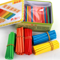 Arithmetic Rod Set Wooden Counting Sticks Set Storage Tin Box Learning Aid for Preschoolers