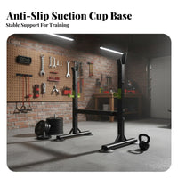 Heavy Duty Adjustable Squat Rack Non-Slip Feet Bench Press Rack Anti-Tip Design Split Squat Stand Plate Storage Pegs for Home Gym