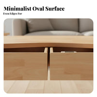Kidney-Shaped Table with Shelf Double-Layer Storage Living Room Furniture Minimalist Design Household Furnishing for Families, Homeowners, Lounge Area