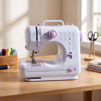 Compact Tabletop Sewing Machine Beginner-Friendly Portable Sewing Machine Lightweight Appliance Multi-Functional for Hobbyists, Craft Rooms