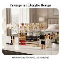 Clear Partitioned Tray Transparent Design Divided Plastic Container Space-Saving