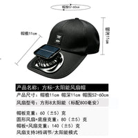 Solar-Powered Fan Hat with 800mAh Battery, Adjustable Mesh Cap for Outdoor Sun Protection