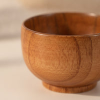 Small Wooden Bowl Compact for Kitchen, Restaurant, Kids