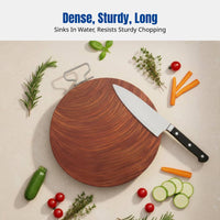 Durable Wood Chopping Board, Ironwood Microbial Resistant, Thickened, Kitchen Cutting Board, Double-Sided Wood