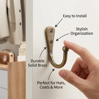 Cabinet and Bedroom Hat Hook Made of Solid Brass for Every Homeowner, New Chinese Style Single with CNC Machined Accuracy