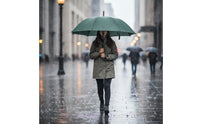 Straight 16 Rib Umbrella Waterproof Hook Handle Umbrella Sturdy Long-Lasting for Commuters