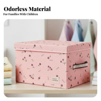 Foldable Textile Storage Box Large Capacity Textile Storage Bin with Lid