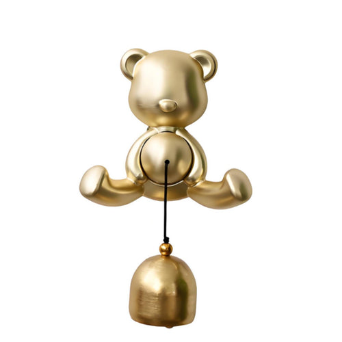 Smooth Finish Door-Mounted Bell Black Cord Bear Entry Chime Hanger