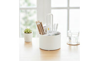 Countertop Utensil Organizer with Handle Easy to Clean Chopstick Container with Divider Long-Lasting Utensil Holder with Compartments Multi-Purpose for Dining Table