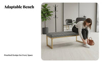 Entryway Changing Bench Multi-Purpose Long Stool Cushioned Seat Sturdy Construction for Homeowners, Hair Salon Shop