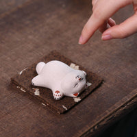 Feline Tea Pet Ceramic Home Decor Gift Idea