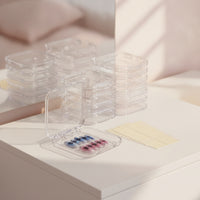 16 Pieces Press-on Nail Box Plastic Press-on Nail Packaging Box Square