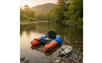 Compact Inflatable Fishing Boat with Seat Portable Fishing Belly Boat Lightweight Buoyant Tube Comfortable for Anglers
