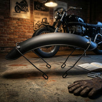 Universal Front Motorcycle Guard Matte Black Motorcycle Guard with Mounting Stays Sturdy Front Wheel Mudguard Retro for Vintage Restorations