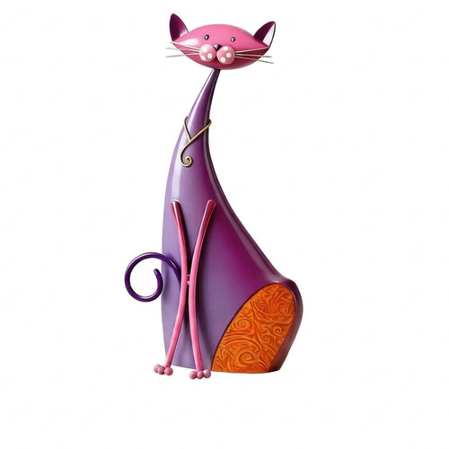 Iron Cat Figurine Tabletop Cat Figurine Decorative for Living Room