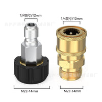 High-Pressure Water Gun 1/4 Inch Quick-Connect Adapter M22-14 to 3/8 Male and Female Connector 5000psi