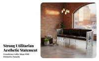 Sturdy Construction Shipping Container Themed Furniture Set Comfortable Cushioning Industrial Aesthetic Seating Restaurant Booth for Interior Designers, Business Owners, Cafe, Bar, Commercial Space, Lounge