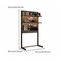 Freestanding Pegboard Shelf Space Saving No Tools Required Vertical Storage Rack Stable Construction Gaming Desk Organizer for Hobbyists, Home Office