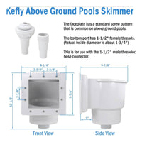 Skimmer Assembly High-Impact Pool Skimmer with Return Fitting Heavy-Duty