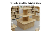 Versatile Island Display Table Easy Assembly Retail Display Cabinet Sturdy Freestanding Marketing Rack Stable Load Bearing for Retailers, Supermarket Operators, Vendors, Boutique, Shopping Mall, Trade Exhibition S