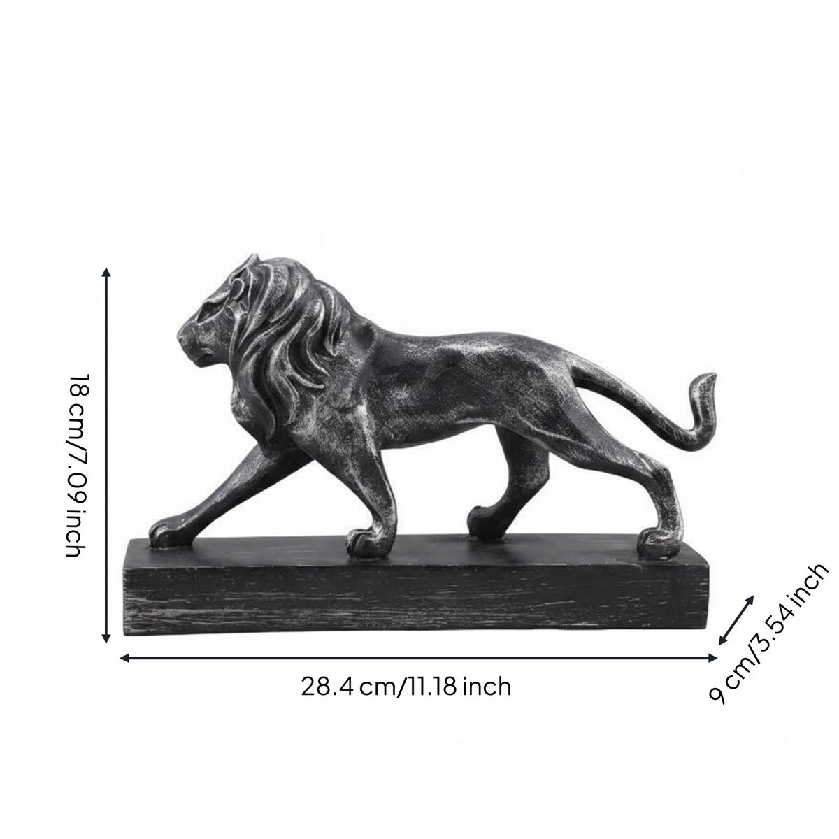 Lion Statue Luxury Look Resin Lion Figurine Gift Idea for Study, Office