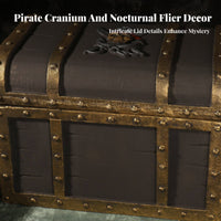 Pirate Treasure Chest Gold-Toned Trim Foam Treasure Chest Hinged Lid