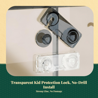 youth protection Cabinet Lock, no tools required, strong sticky backing, toddler-safe drawer latch for glass doors, kitchen, and home