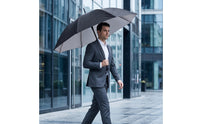 Waterproof Umbrella with Silver Coating Rainproof Long-Handled Umbrella Sturdy Automatic Opening for Business Professionals