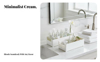 Multi-Compartment Space-Saving Modular Vanity Bin Rounded Corners for Bedroom
